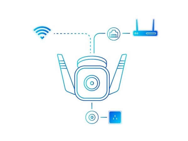 TP-Link Tapo TC65, IP-sikkerhetskamera, Utendørs, Ledning & Trådløs, Amazon Alexa & Google Assistant, CE, Tak/Vegg