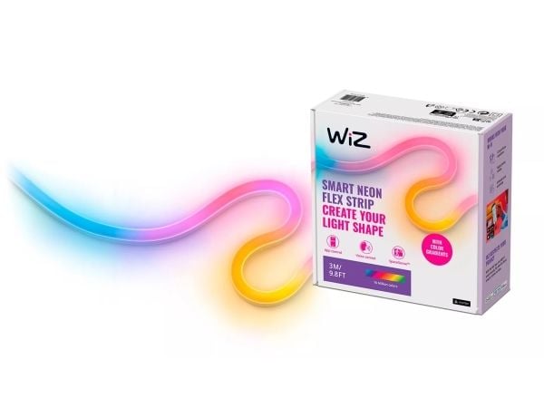 WiZ neon lyslist 3 m for innendørs, Smart LED-belysning, farget og hvitt lys, 12V-adapter inkludert