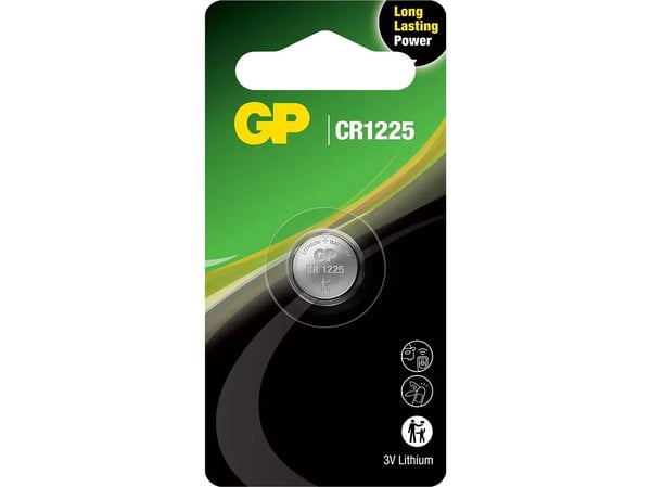 GP litiumknappcellsbatteri CR1225 3V, blister 1-pack
