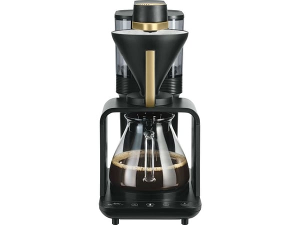 Melitta 1024-12, Suodatinkahvinkeitin, Kahvipavut, Sisäänrakennettu jauhin, 1515 W, Musta, Kulta