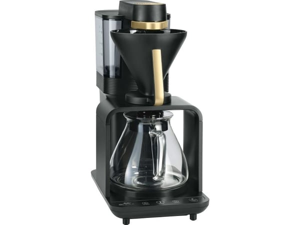 Melitta 1024-12, Suodatinkahvinkeitin, Kahvipavut, Sisäänrakennettu jauhin, 1515 W, Musta, Kulta