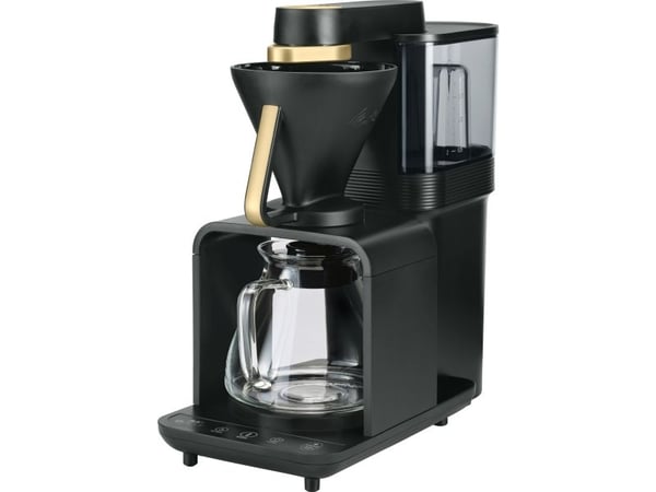 Melitta 1024-12, Suodatinkahvinkeitin, Kahvipavut, Sisäänrakennettu jauhin, 1515 W, Musta, Kulta