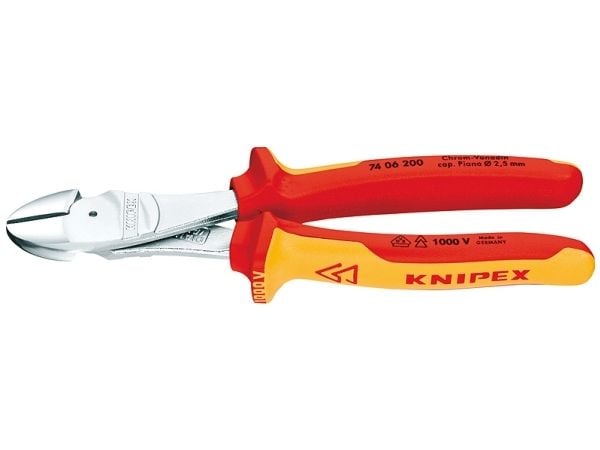 Knipex 74 06 180, Avbitartång, Kromvanadinstål, Plast, Orange, Röd, 180 mm, 280 g