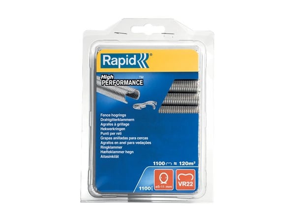 Rapid VR22 Ringklammer - Stängsel, Zink stål, Metallisk, 1100 styck