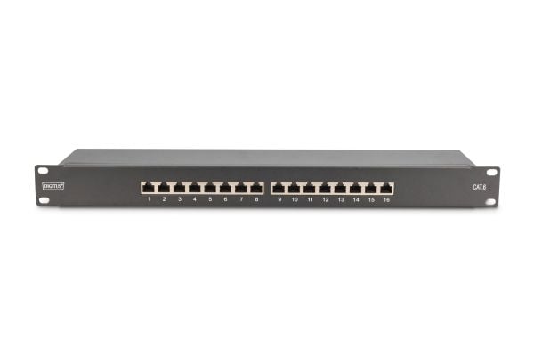 Digitus DN-91616S-B, IEEE 802.3af, IEEE 802.3at, RJ-45, Gull, 26/22, 30 N, Rackmontering