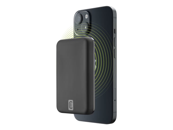 Cellularline 8018080449604, 5000 mAh, Langaton lataaminen, Musta