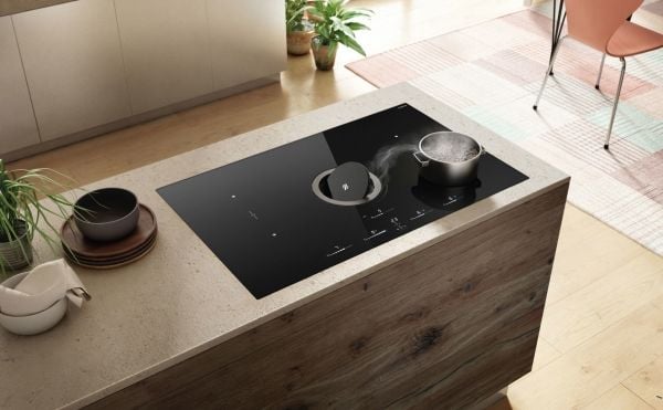 Elica NikolaTesla Switch Glow BL/F/83 - Induktionshäll - 4 kokplattor - Fördjupning - bredd: 80.7 cm - djup: 49.2 cm - Klass A+ - svart med nedåtri...