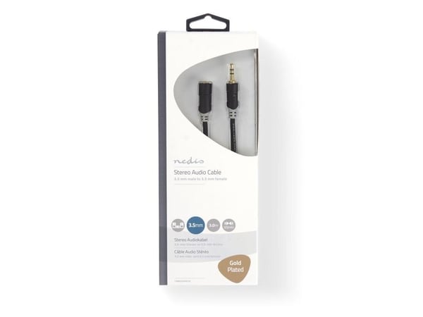 Nedis CABW22050AT30, 3,5 mm, Hanstik, 3,5 mm, Hunstik, 3 m, Anthracit