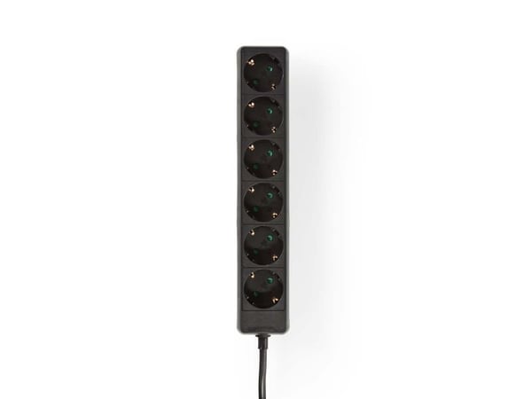 Nedis EXSO630F1BK, 3 m, Sisätila, IP20, Musta, 6 AC-pistorasia(a), 230 V
