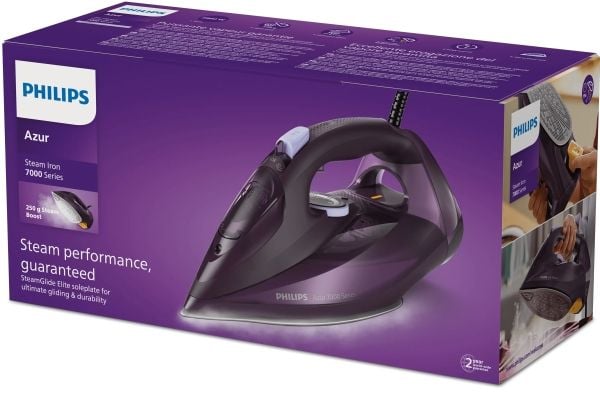 Philips 7000 series DST7051/30, Höyrysilitysrauta, SteamGlide Elite -pohjalevy, 2 m, 250 g/min, Purppura, 50 g/min