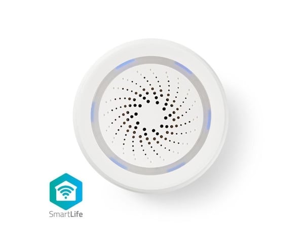 Nedis WIFISI10CWT, Trådlös siren, inomhus, 85 dB, Vit Nedis WIFISI10CWT, Trådlös siren, inomhus, 85 dB, Vit