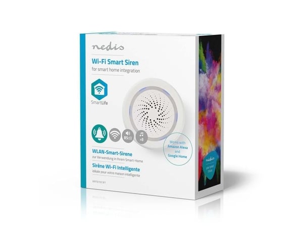 Nedis WIFISI10CWT, Trådlös siren, inomhus, 85 dB, Vit