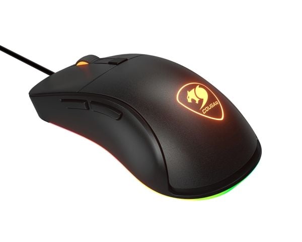 Cougar 3MSEXWOMB.0001, Oikeakätinen, Optinen, USB A-tyyppi, 6400 DPI, Musta