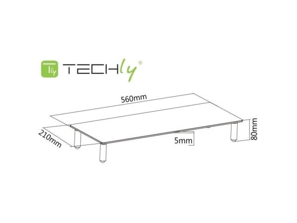Techly ICA-MS 461, Vapaasti seisova, 20 kg, 33 cm (13"), 81,3 cm (32"), Läpinäkyvä