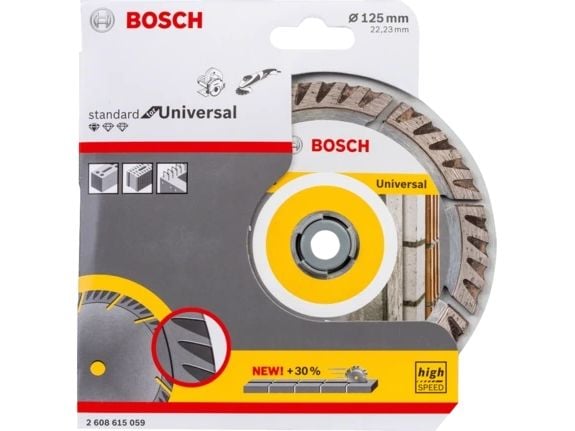Bosch 2 608 615 059, levyleikkuri, Kivi, Kalkki, Tiili, Hiekkakivi, Betoni, Kova betoni, 12,5 cm, Bosch, Tasainen keskiosa, 2,22 cm