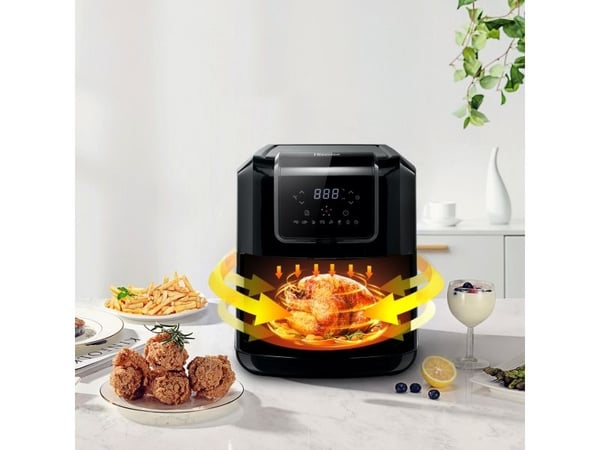 Hisense H06AFBS1S3, Varmluftsfrityr, 5 l, 80 °C, 200 °C, Single/enkelt, Svart