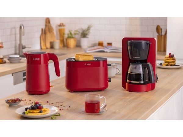 Bosch MyMoment TKA2M114 - Kaffemaskin - 14 kopper - deep red/black gray
