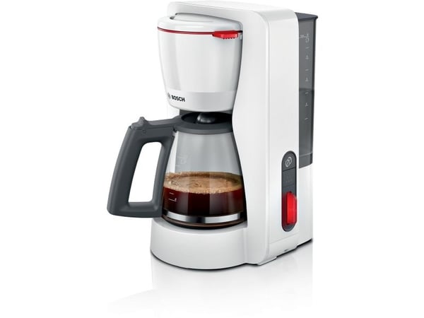 Bosch TKA3M131, Kaffebrygger (drypp), 1,25 l, Malt kaffe, Hvit