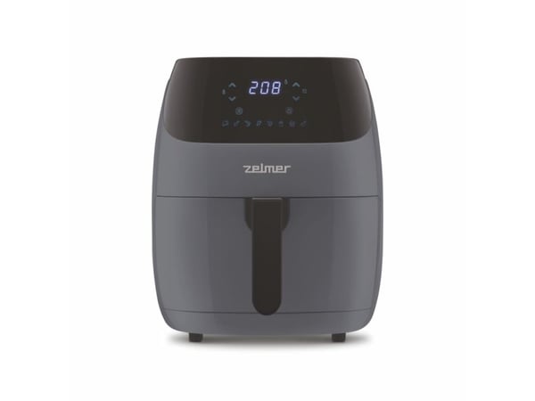 Zelmer ZAF5502G, Frityr med lite fett, 5 l, 80 °C, 200 °C, Single/enkelt, Sort, Grå