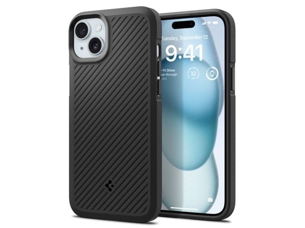 Spigen ACS06454, Mobilskal, Apple, iPhone 15 Plus, 17 cm (6.7"), Svart