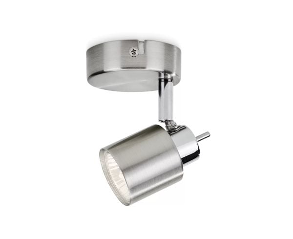Philips Essentials Meranti tak-/väggspotlight, Utanpåliggande spotlight, GU10, 1 lampor, LED, 220-240 V, Krom