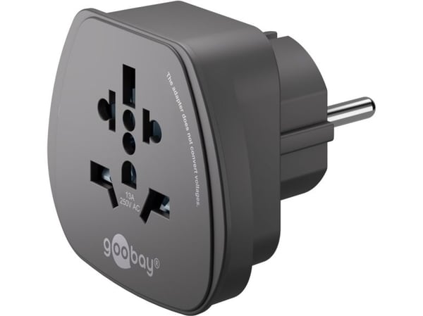 goobay Matkasovitin - Stikadapter - power CEE 7/7 (han) - sort - Frankrig, Tyskland