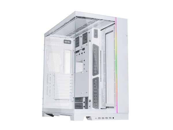 Lian Li O11 Dynamic Evo - Tower - ATX - genomskinlig sidopanel (härdat glas) - ingen strömförsörjning - vit - USB/ljud