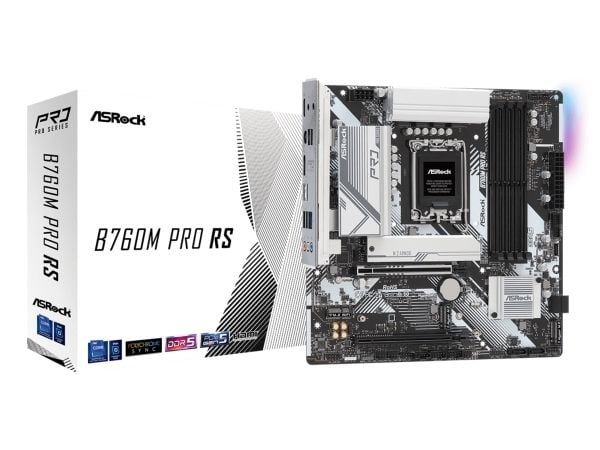 ASRock B760M PRO RS/D5 - Hovedkort - micro ATX - LGA1700-sokkel - B760 Chipset - USB-C 3.2 Gen 1, USB 3.2 Gen 1 - 2.5 Gigabit LAN - innbygd grafikk...