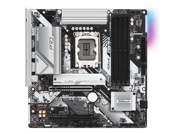 ASRock B760M PRO RS/D5 - Hovedkort - micro ATX - LGA1700-sokkel - B760 Chipset - USB-C 3.2 Gen 1, USB 3.2 Gen 1 - 2.5 Gigabit LAN - innbygd grafikk...