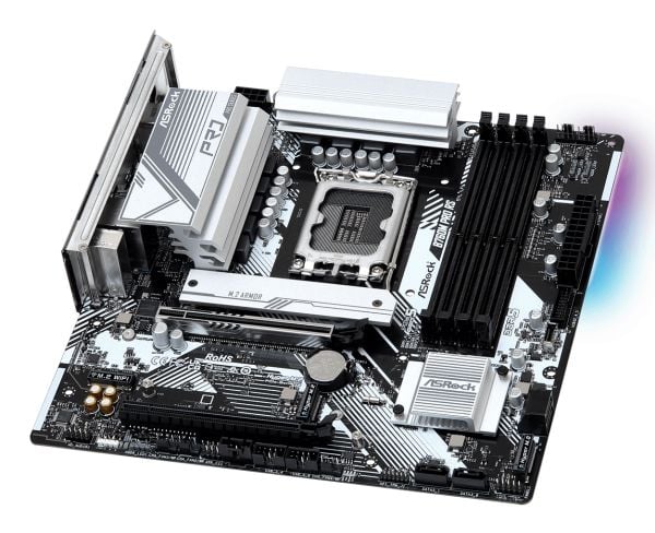 ASRock B760M PRO RS/D5 - Hovedkort - micro ATX - LGA1700-sokkel - B760 Chipset - USB-C 3.2 Gen 1, USB 3.2 Gen 1 - 2.5 Gigabit LAN - innbygd grafikk...