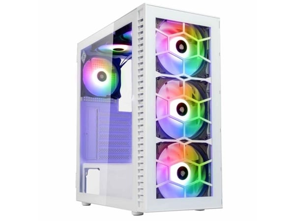 Kolink OBSERVATORY HF GLASS WHITE ARGB, Midi Tower, PC, Valkoinen, ATX, mikro ATX, Mini-ITX, Metalli, Karkaistu lasi, Multi