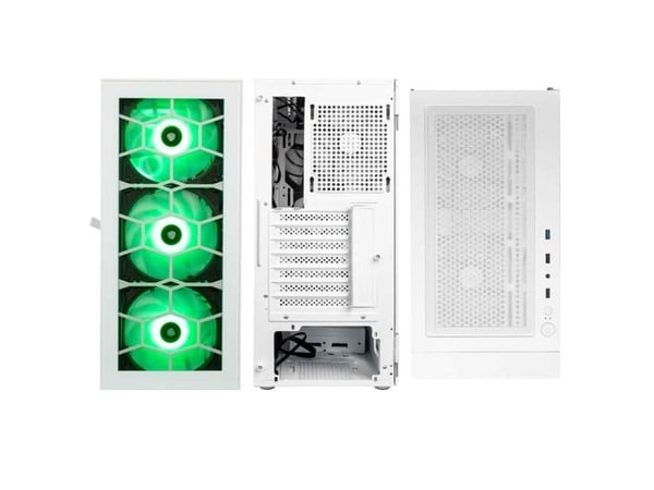 Kolink OBSERVATORY HF GLASS WHITE ARGB, Midi Tower, PC, Hvit, ATX, Micro ATX, Mini-ITX, Metall, Herdet glass, Multi