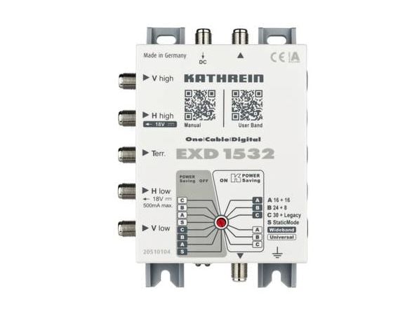Kathrein EXD 1532, 5 ingångar, 32 utgångar, 300 - 2350 MHz, 5 - 862 MHz, 30 dB, IP30