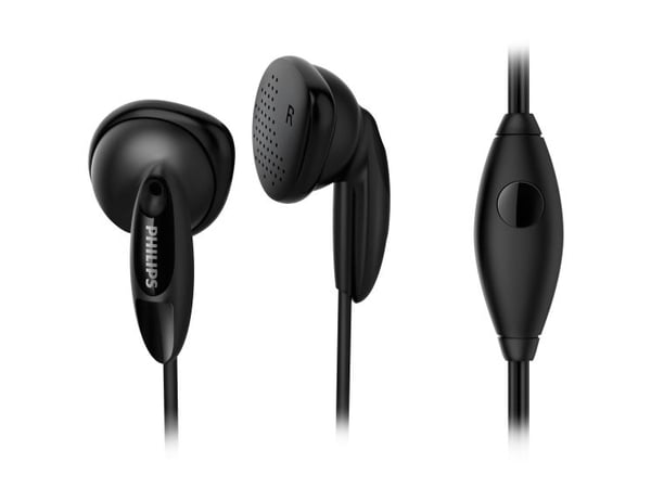 Philips Nappikuulokkeet ja mikrofoni SHE1355BK/00, Langallinen, 10 - 22000 Hz, Puhelut/Musiikki, 14,5 g, Kuulokkeet, Musta