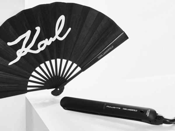 Rowenta x Karl Lagerfeld SF161L Easyliss Hair Straightener with Ceramic Tourmaline Coating and Straight & Curl Function - Black/Red