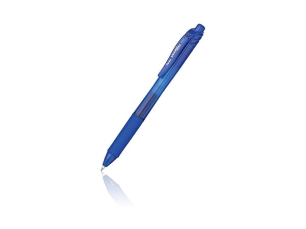 Pentel Energel X, Sisäänvedettävä geelikynä, Sininen, Sininen, Läpikuultava, Muovi, Kumi, Kumi, Molempikätinen
