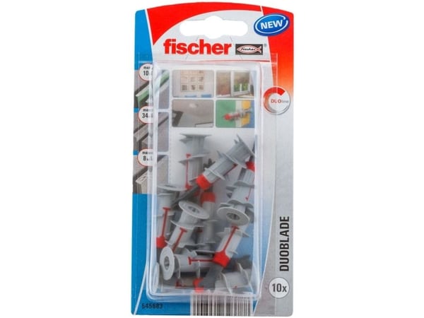 Fischer 545683, Väggplugg, Gipsskivor, 44 mm, 4 mm, 5 mm, 10 styck