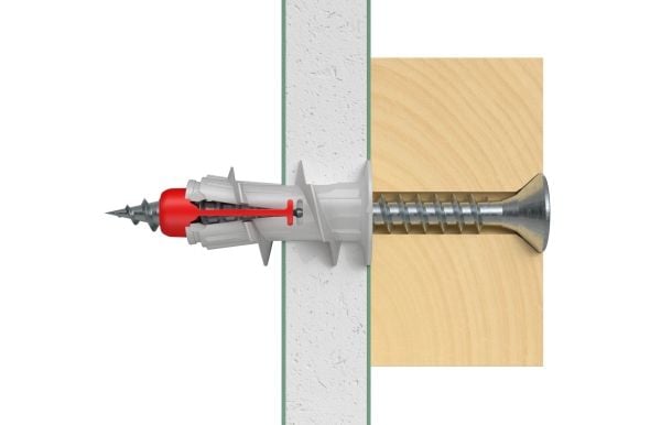 Fischer 545683, Veggplugg, Gipsplater, 44 mm, 4 mm, 5 mm, 10 stykker