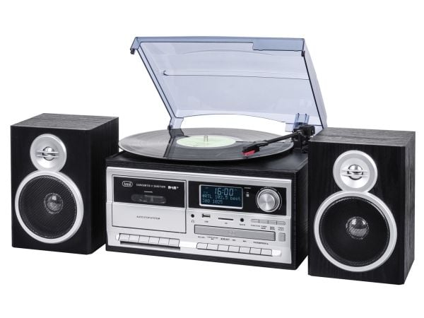 Trevi TT 1072, Skivtallrik med direktdrift, Halvautomatisk, Svart, Silver, 33,45,78 RPM, 33,45,78 RPM, Rotations-