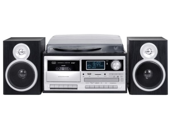 Trevi TT 1072, Skivtallrik med direktdrift, Halvautomatisk, Svart, Silver, 33,45,78 RPM, 33,45,78 RPM, Rotations-