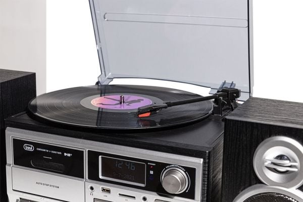 Trevi TT 1072, Skivtallrik med direktdrift, Halvautomatisk, Svart, Silver, 33,45,78 RPM, 33,45,78 RPM, Rotations-
