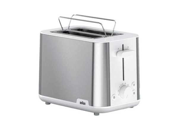 Braun PurShine HT 1510 WH – Leivänpaahdin – 2 leipää – 2 pidikettä – ruostumaton teräs/valkoinen
