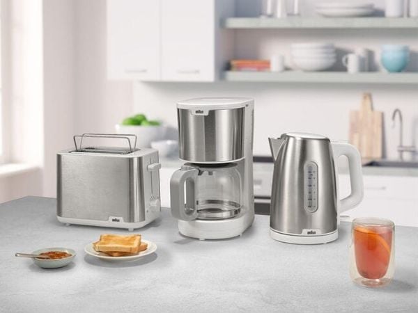 Braun PurShine HT 1510 WH – Leivänpaahdin – 2 leipää – 2 pidikettä – ruostumaton teräs/valkoinen