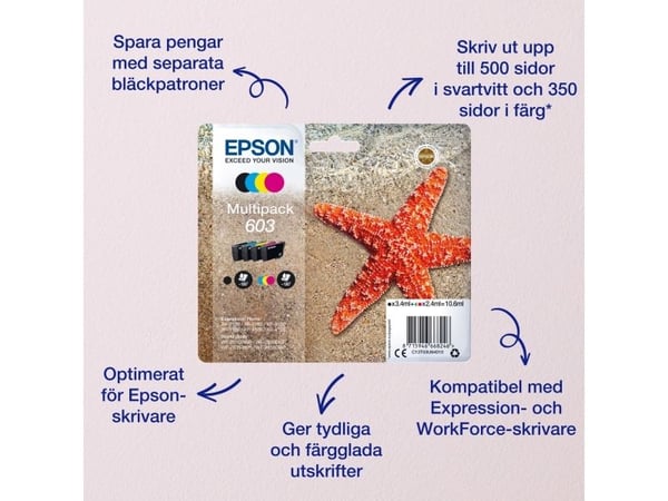 Epson Singlepack Black 603XL Ink, High (L) Yield, Musta, 8,9 ml, 1 kpl, Kertapakkaus