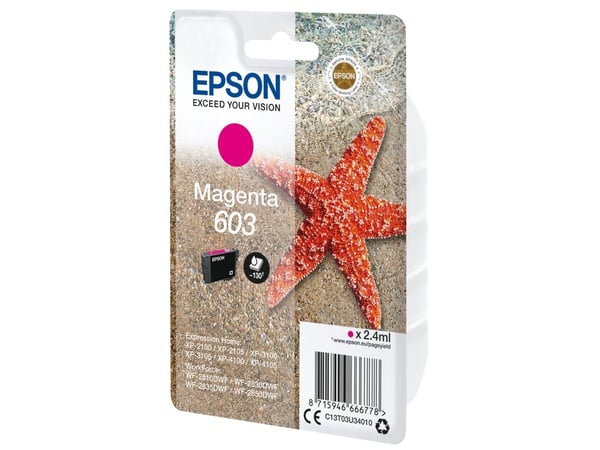 Epson Singlepack Magenta 603 Ink, Perusvärintuotto, Magenta, 2,4 ml, 1 kpl, Kertapakkaus