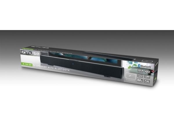 Muse M-1520 SBT, 50 W, 50 W, Sort, Ledning & Trådløs, 60 mm, 660 mm