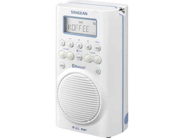 Sangean Aquatic 205, Klockradio, DAB+, FM, Vit, Vattentät