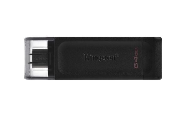 Kingston Technology DataTraveler 64 Gt USB-C 3.2 Gen 1 70, 64 GB, USB Type-C, 3.2 Gen 1 (3.1 Gen 1), Suojus, 7 g, Musta