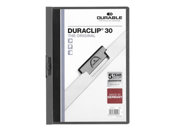 DURABLE Duraclip klips-perm DIN A4 antrasitt DURABLE Duraclip klips-perm DIN A4 antrasitt