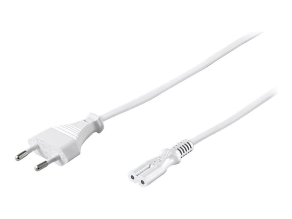 goobay – Strömkabel – Eurokontakt (hane) till IEC 60320 C7 – 250 V – 1,5 m – vit